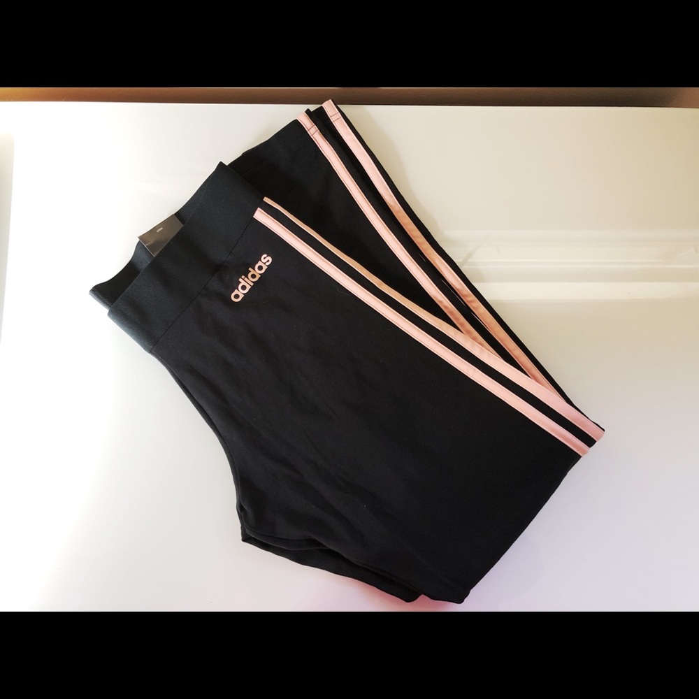 Adidas tights black/pink stripes size M